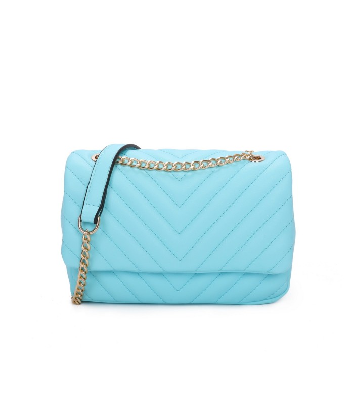 T11480 - Bolso bandolera con cadena dorada y cierre de botón imantado