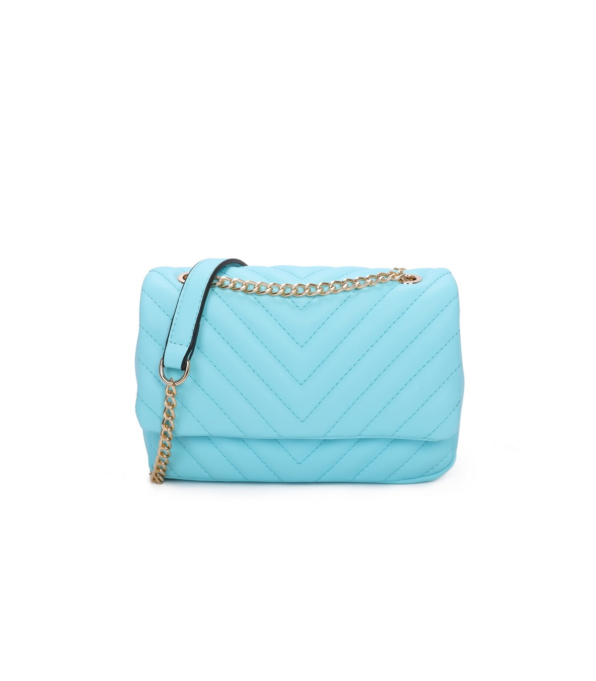 T11480 - Bolso bandolera con cadena dorada y cierre de botón imantado