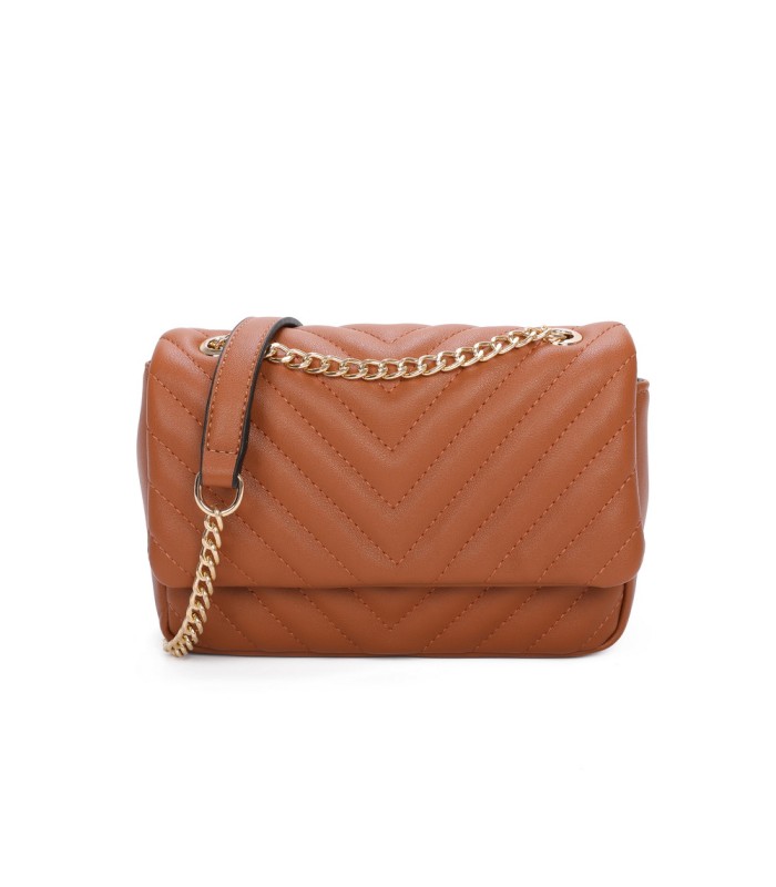 T11480 - Bolso bandolera con cadena dorada y cierre de botón imantado