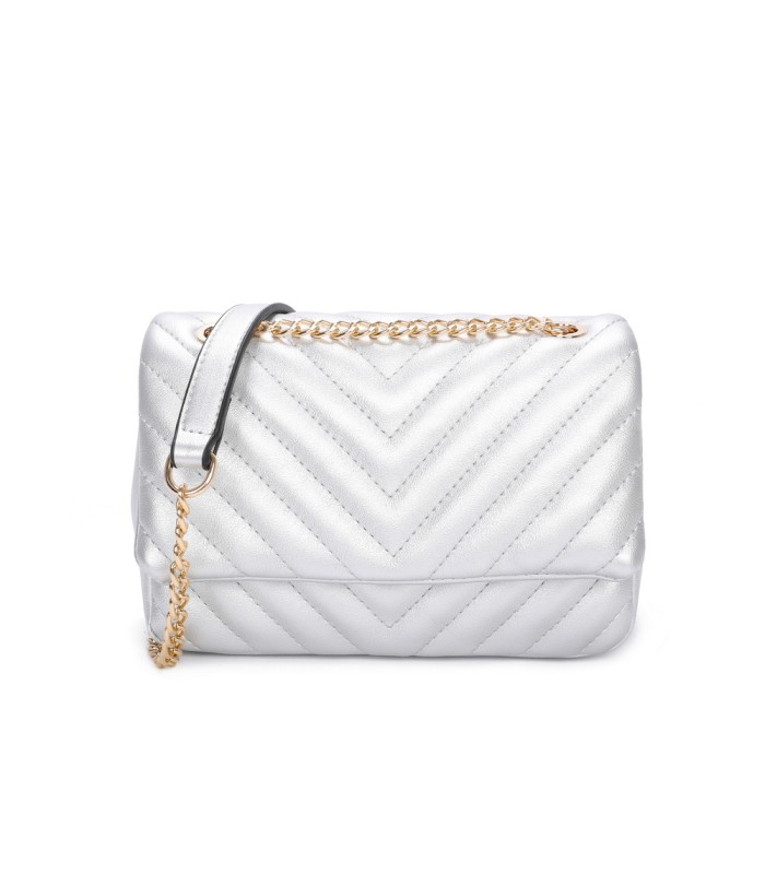 T11480 - Bolso bandolera con cadena dorada y cierre de botón imantado