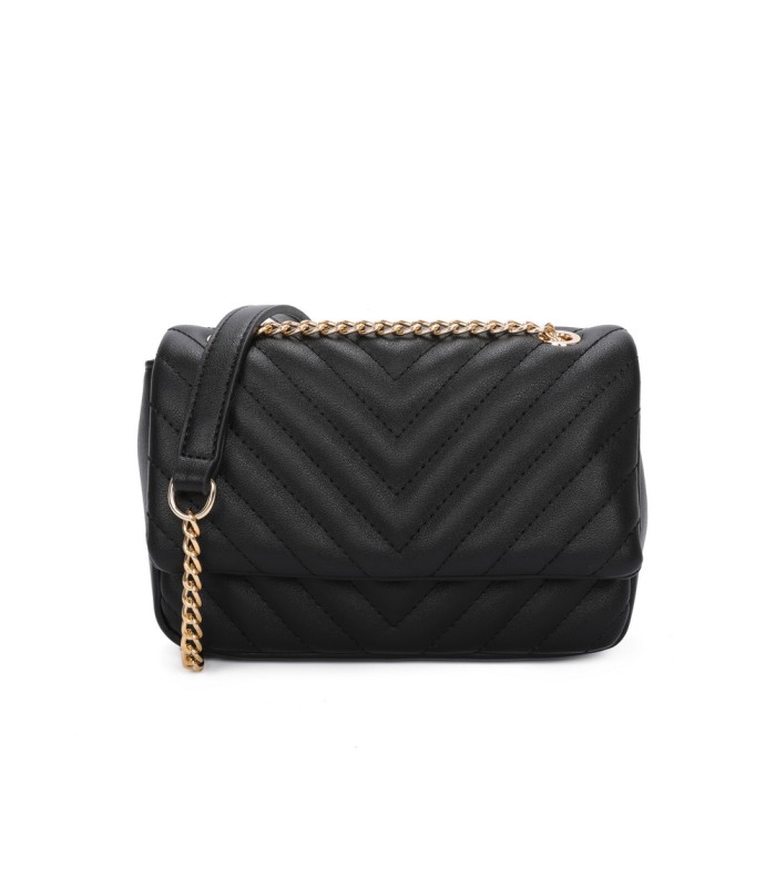 T11480 - Bolso bandolera con cadena dorada y cierre de botón imantado