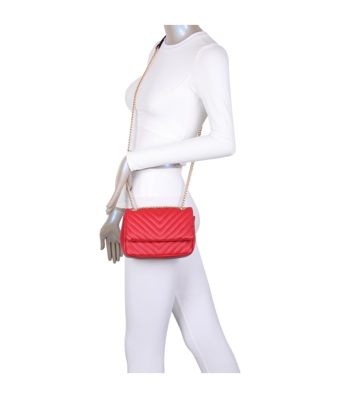T11480 - Bolso bandolera con cadena dorada y cierre de botón imantado