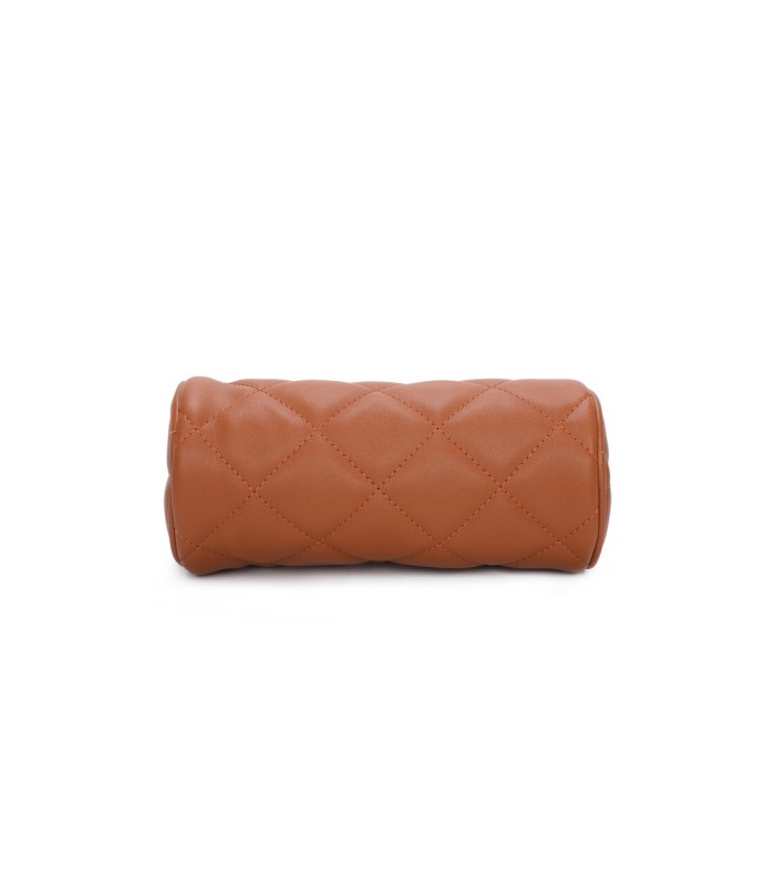 T11483 - Bolso bandolera de estilo baguette con asa dorada