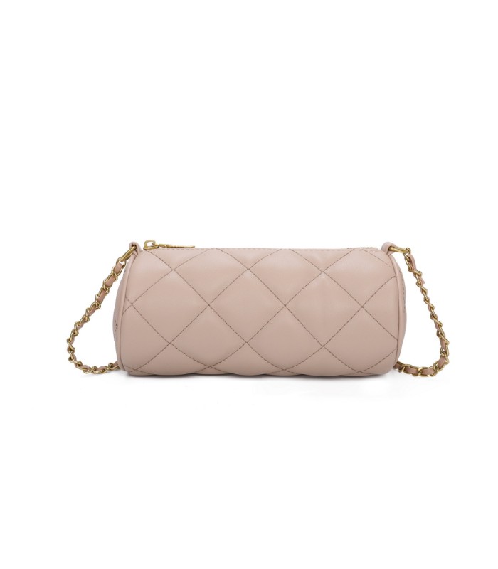 T11483 - Bolso bandolera de estilo baguette con asa dorada