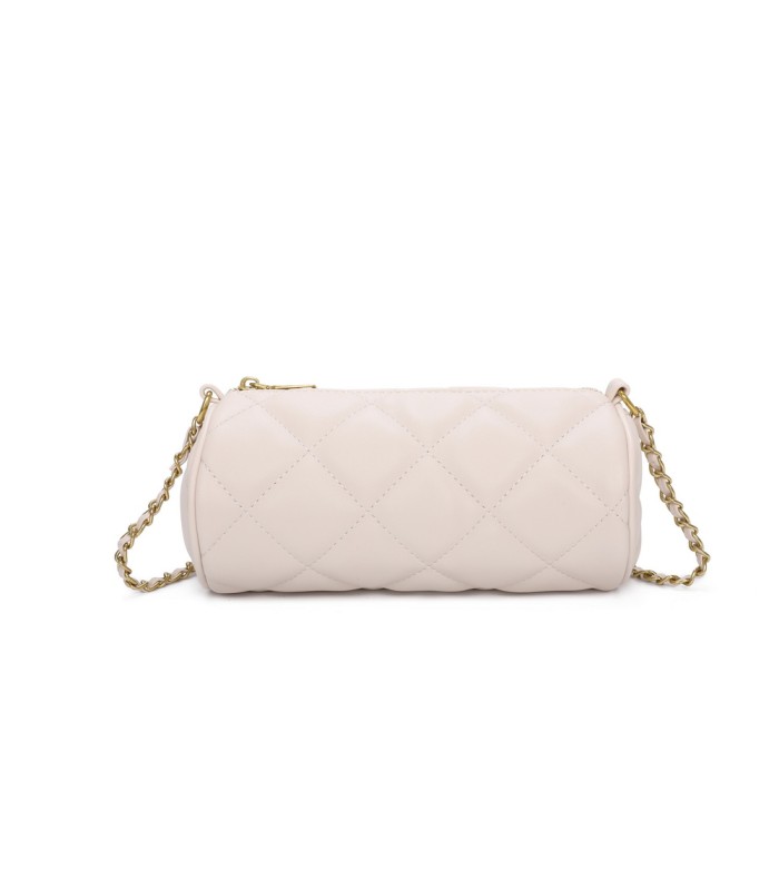 T11483 - Bolso bandolera de estilo baguette con asa dorada