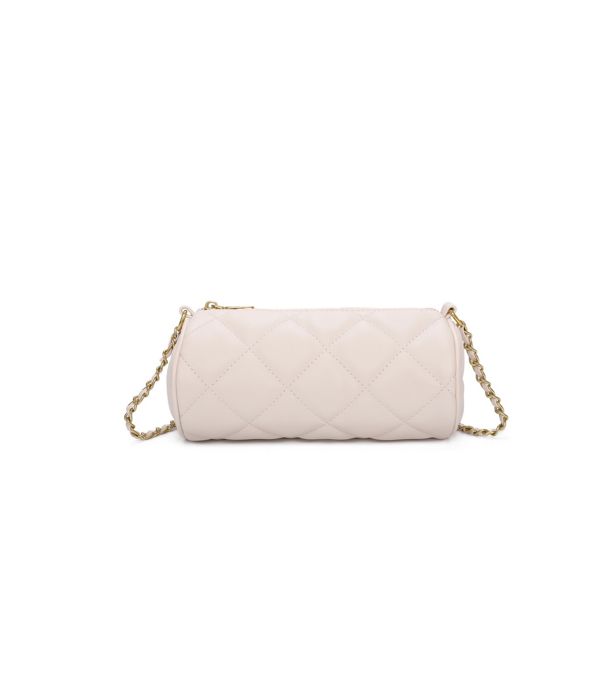 T11483 - Bolso bandolera de estilo baguette con asa dorada