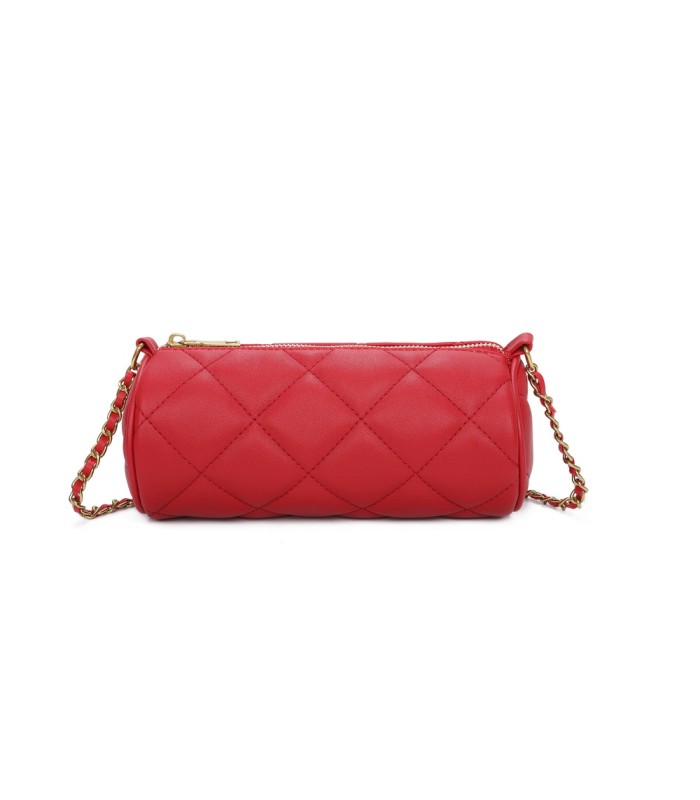 T11483 - Bolso bandolera de estilo baguette con asa dorada