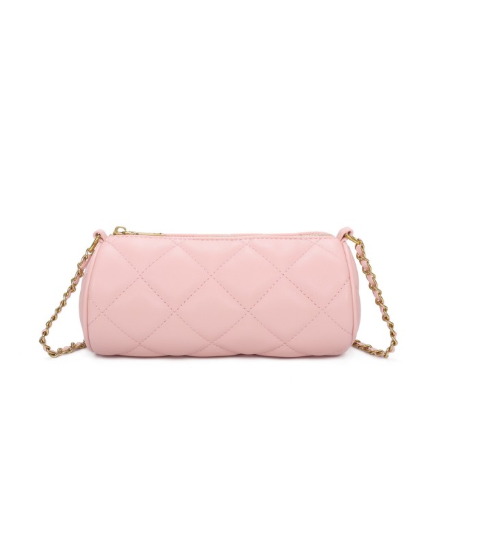 T11483 - Bolso bandolera de estilo baguette con asa dorada