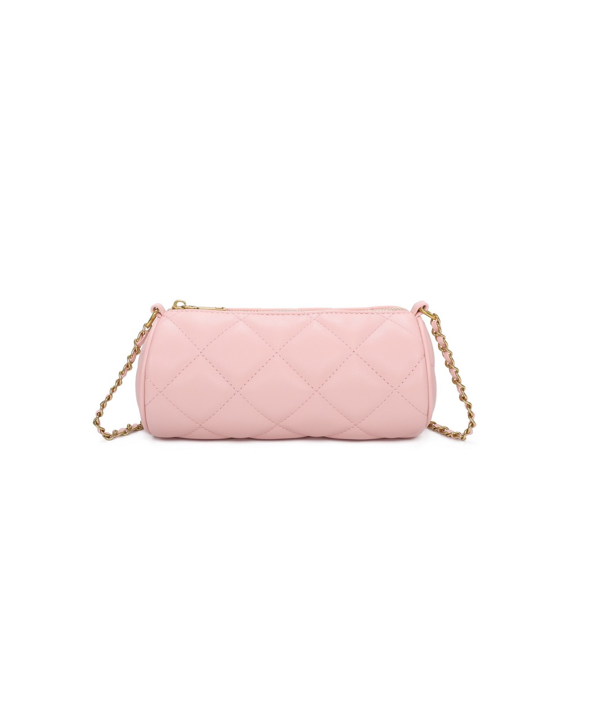 T11483 - Bolso bandolera de estilo baguette con asa dorada