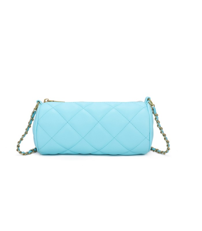 T11483 - Bolso bandolera de estilo baguette con asa dorada
