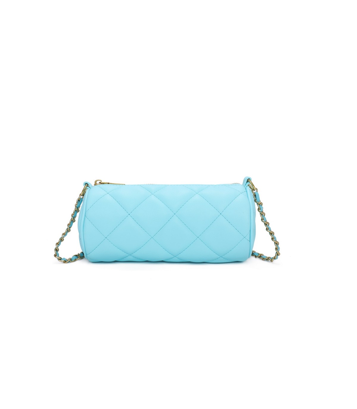 T11483 - Bolso bandolera de estilo baguette con asa dorada