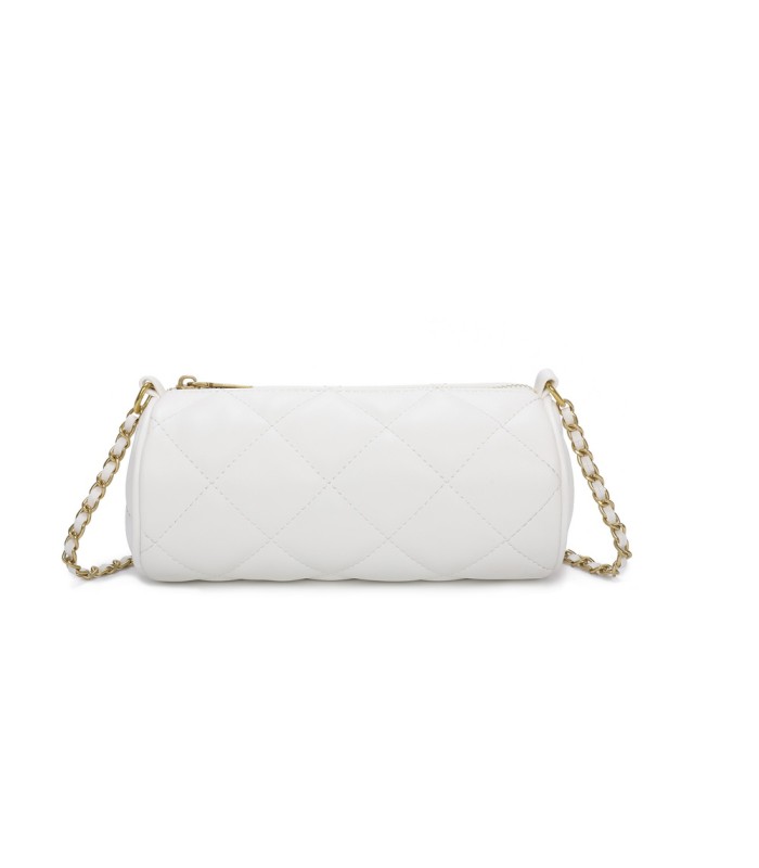 T11483 - Bolso bandolera de estilo baguette con asa dorada
