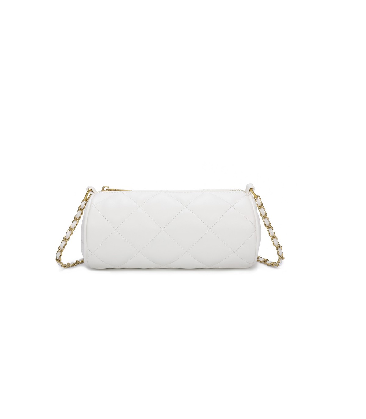 T11483 - Bolso bandolera de estilo baguette con asa dorada