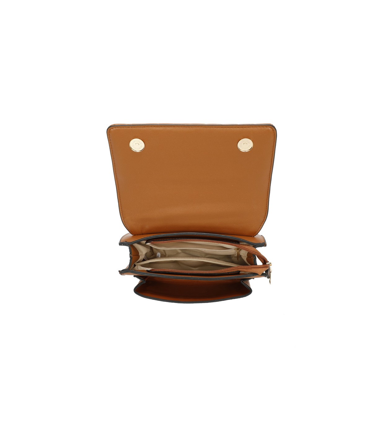 T11484 - Bolso bandolera cierres imantados con dos bolsillos interiores