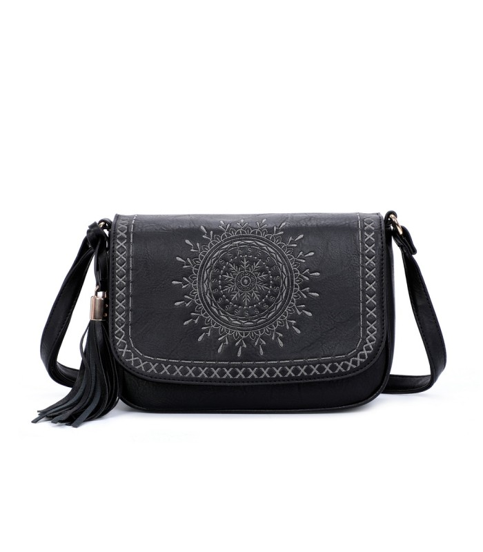 T11146 - Bolso bandolera con mandala bordado