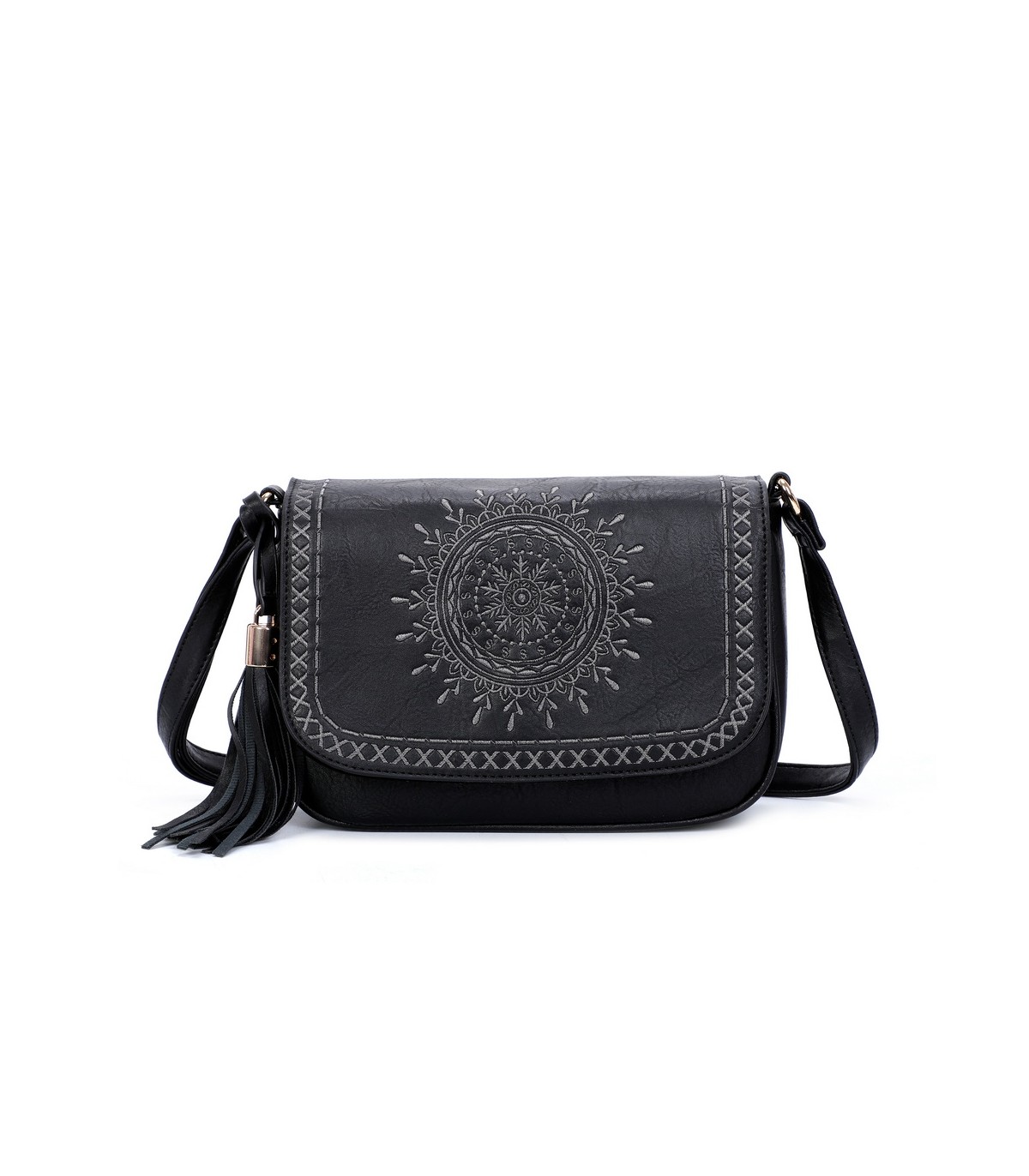 T11146 - Bolso bandolera con mandala bordado