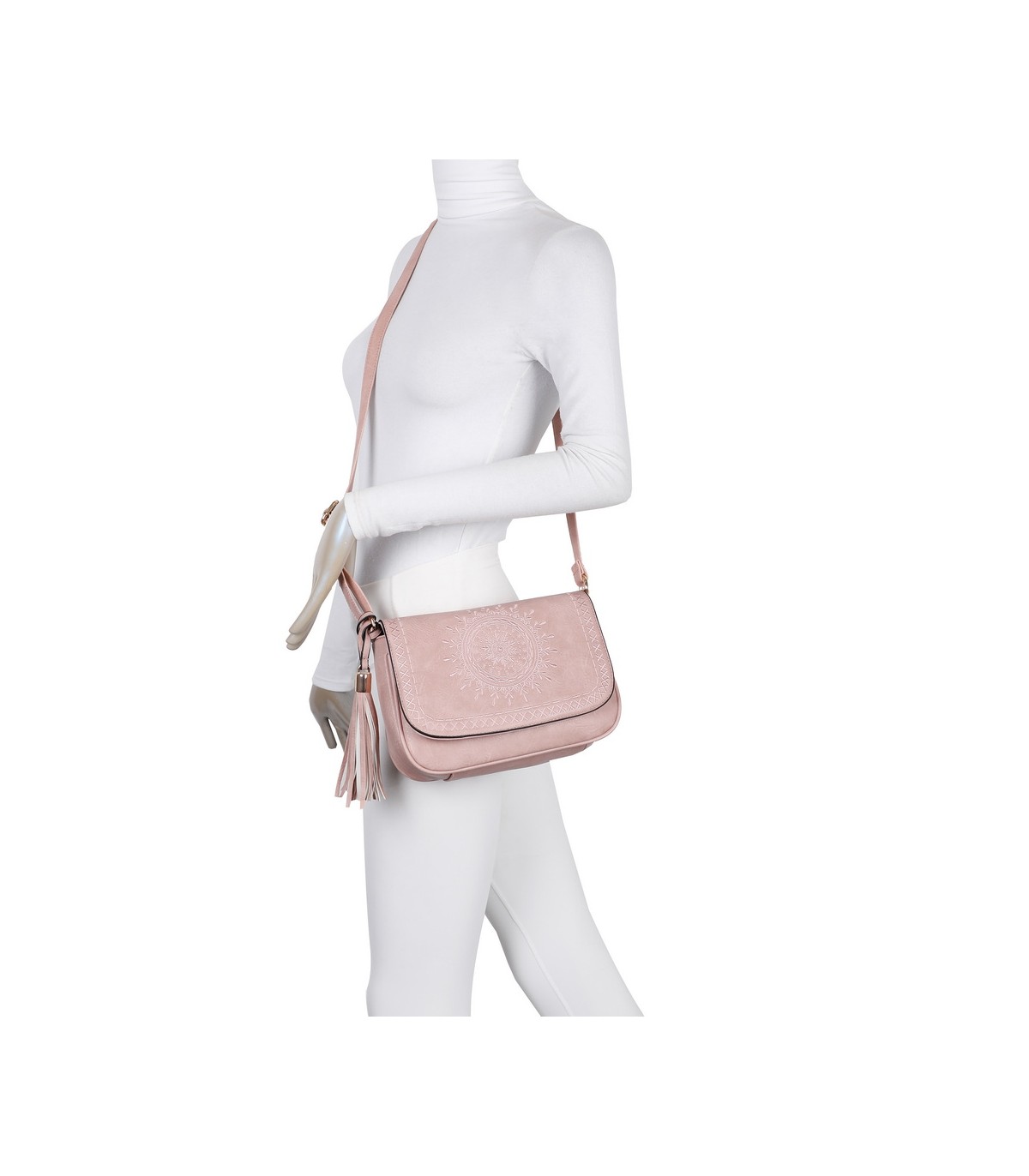 T11146 - Bolso bandolera con mandala bordado