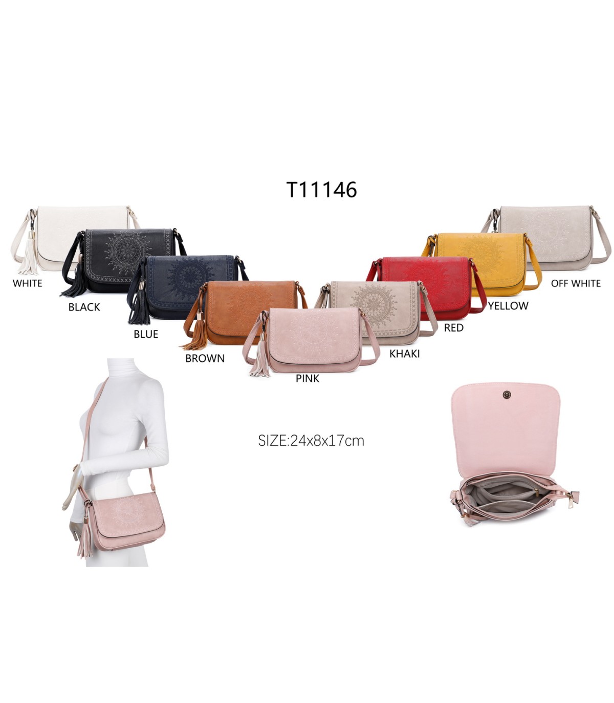 T11146 - Bolso bandolera con mandala bordado