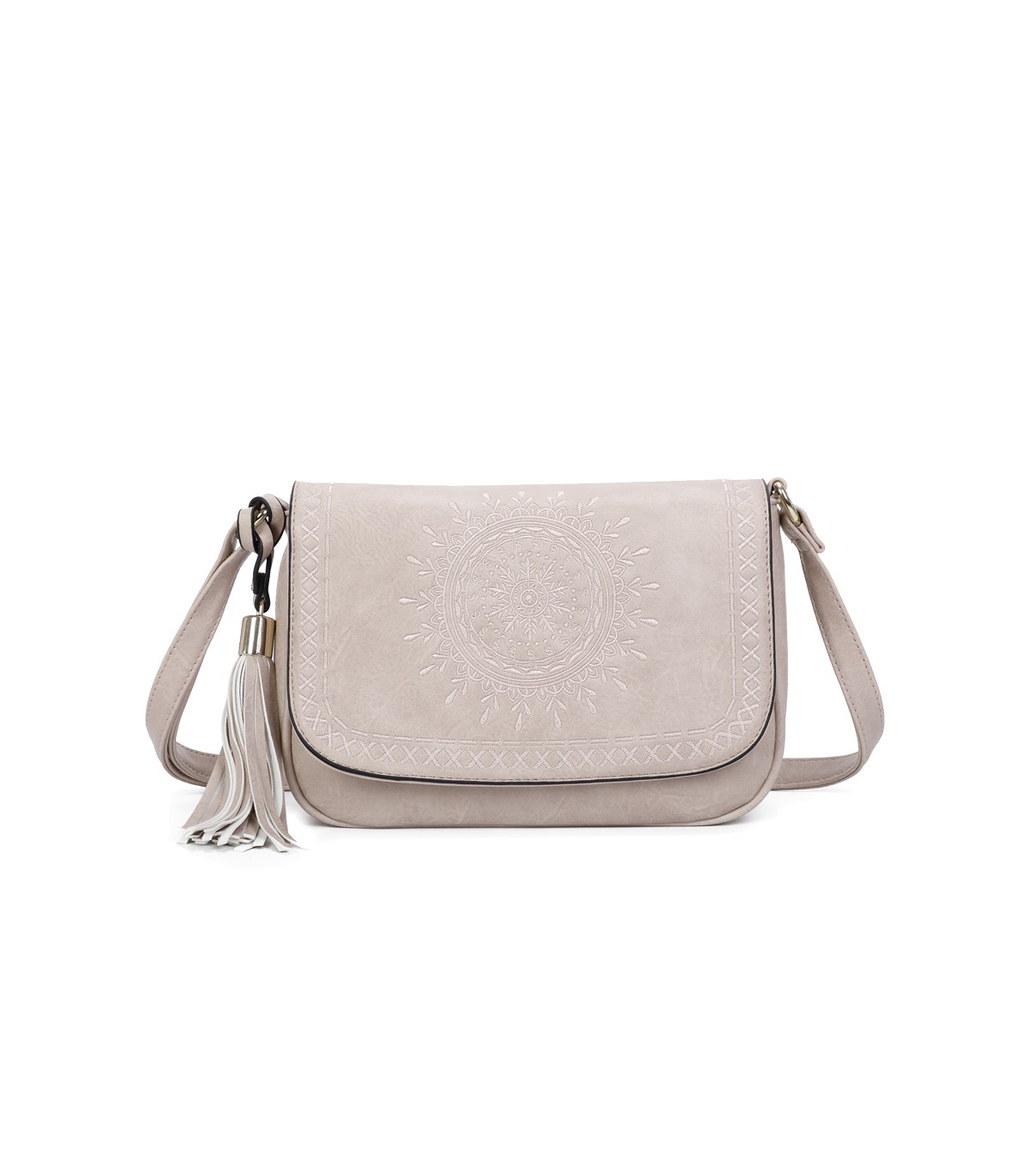T11146 - Bolso bandolera con mandala bordado