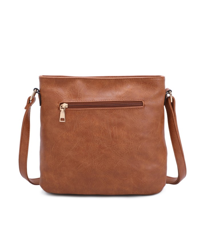 T11219 - Bolso bandolera cuadrado con bolsillos frontales