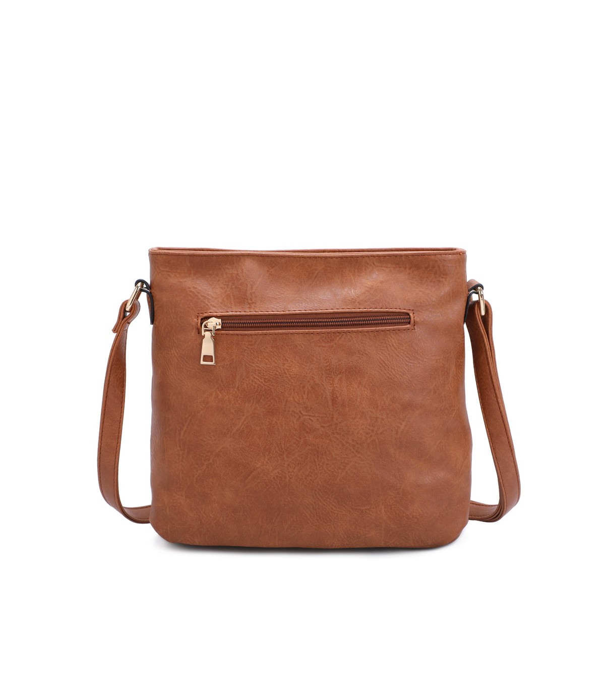 T11219 - Bolso bandolera cuadrado con bolsillos frontales