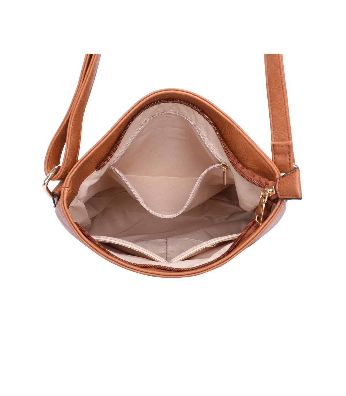 T11219 - Bolso bandolera cuadrado con bolsillos frontales