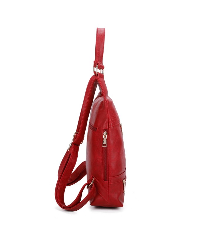 T11148 - Mochila convertible en bolso con bolsillos frontales y bordado de mandala