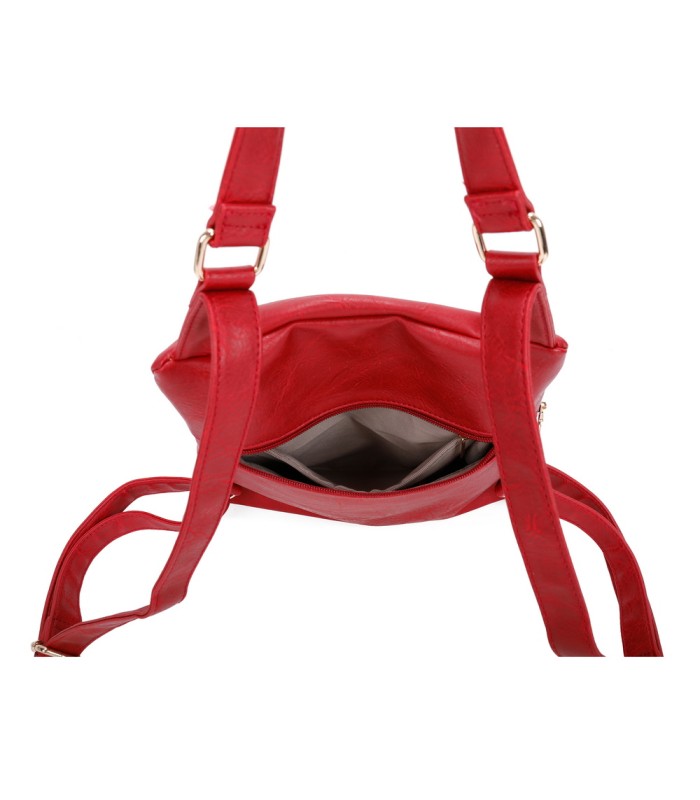 T11148 - Mochila convertible en bolso con bolsillos frontales y bordado de mandala