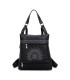 T11148 - Mochila convertible en bolso con bolsillos frontales y bordado de mandala