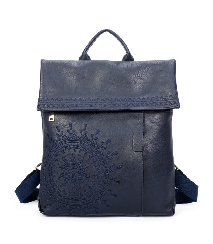 T11145 - Mochila con mandala bordado y cierre de botón imantado