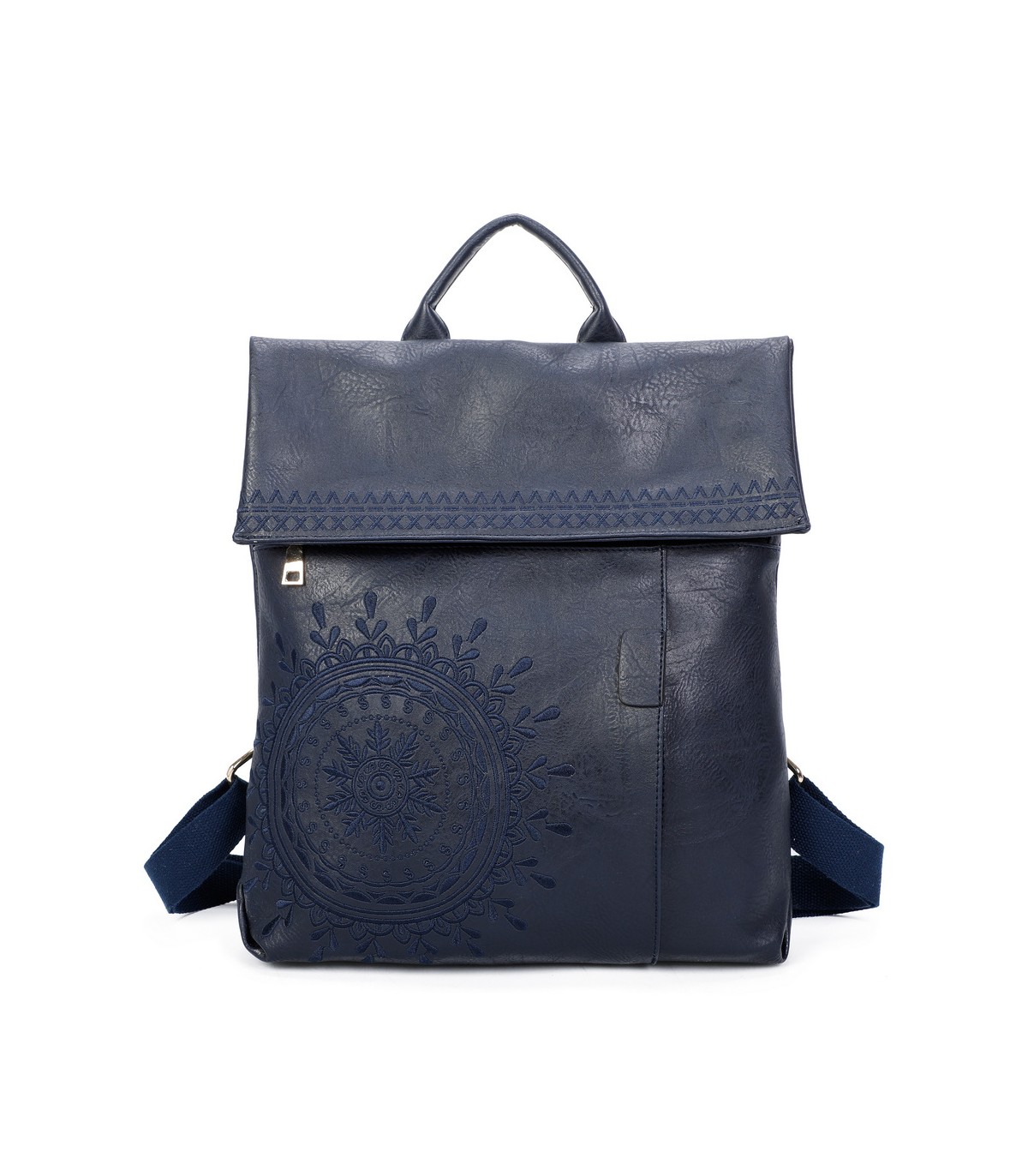 T11145 - Mochila con mandala bordado y cierre de botón imantado
