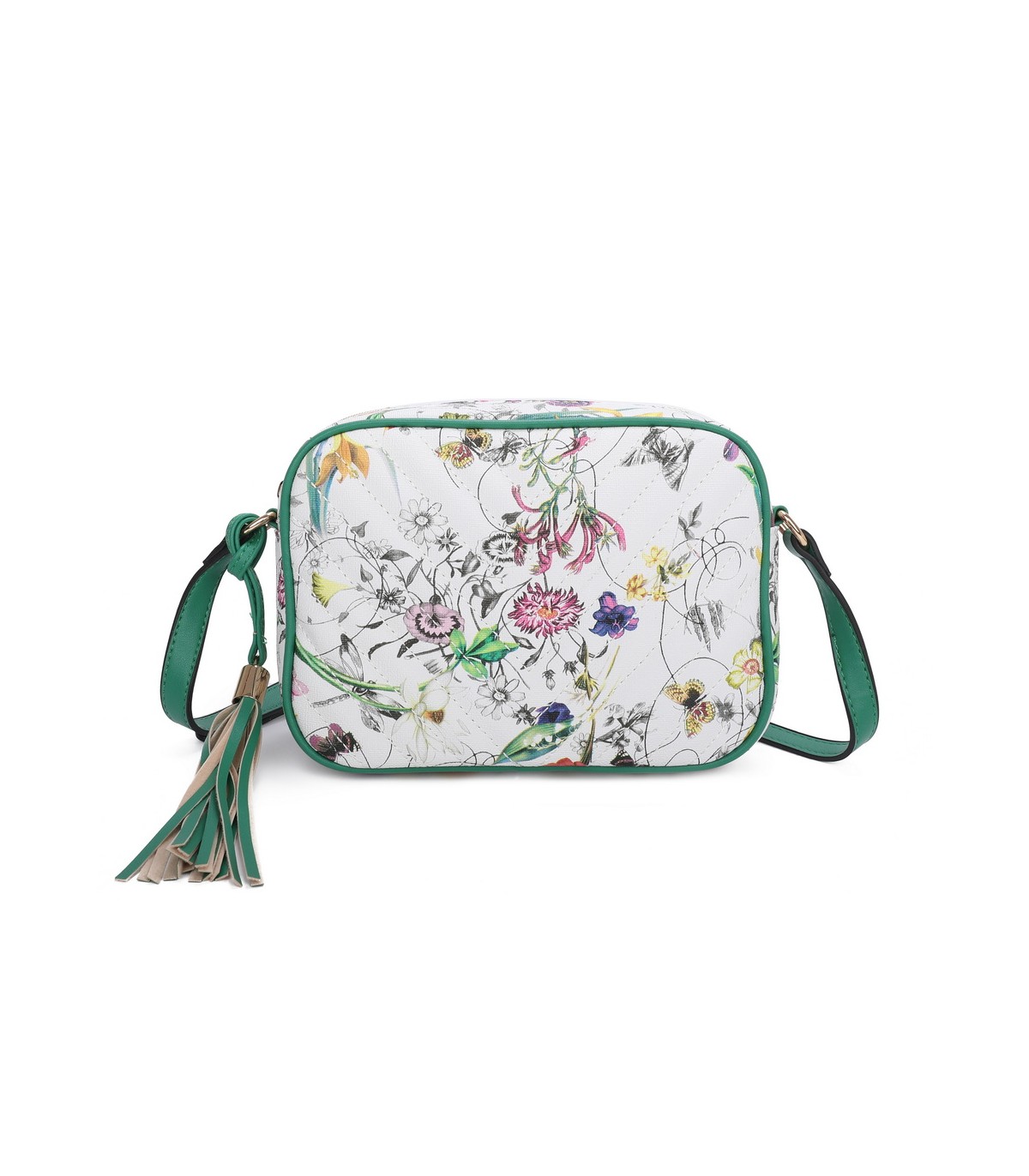 T11441 - Bolso bandolera con estampado de flores