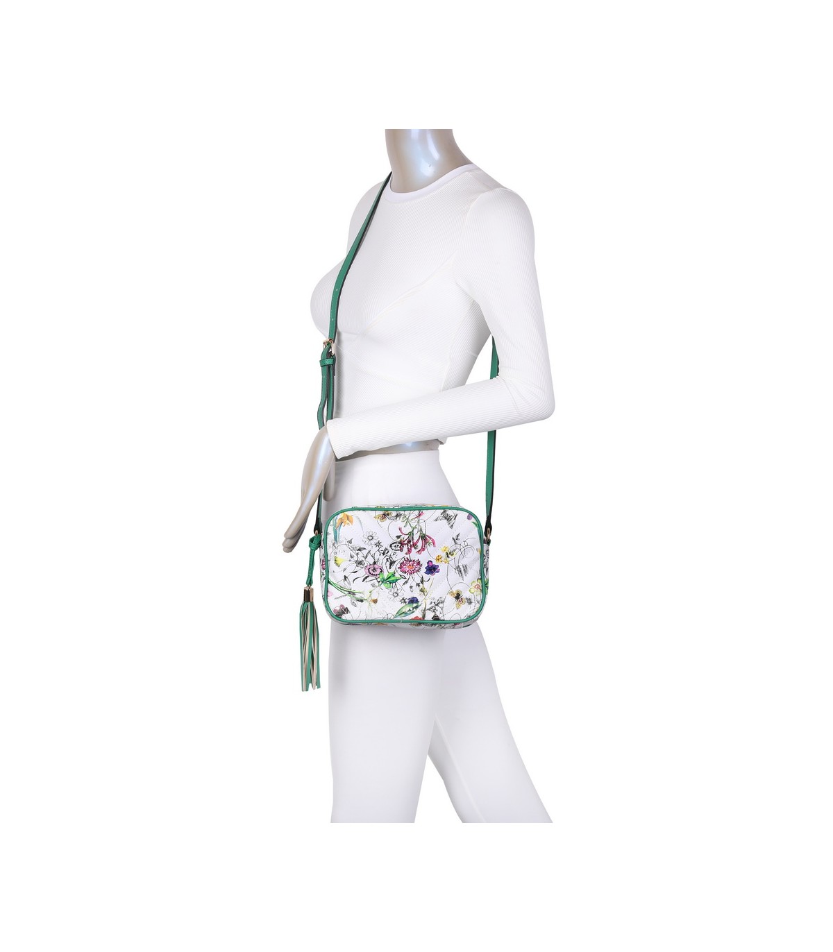 T11441 - Bolso bandolera con estampado de flores