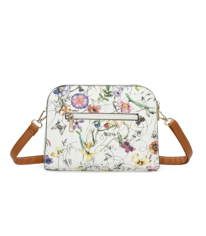 T11439 - Bolso bandolera con flores estampadas