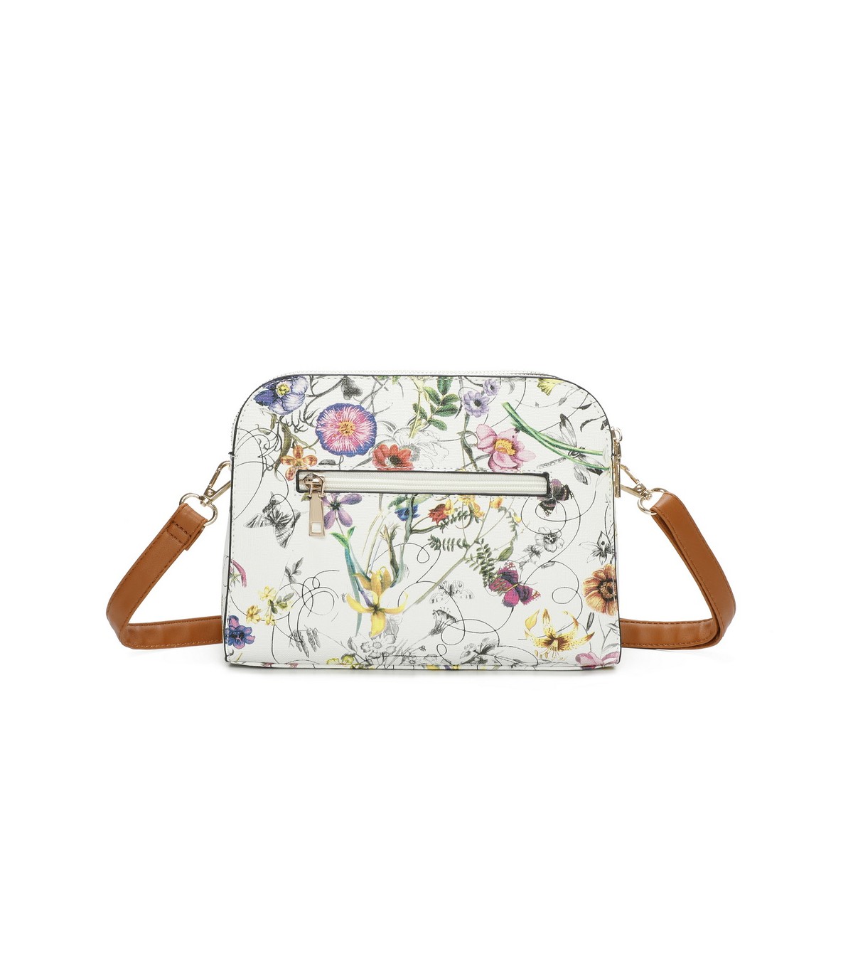 T11439 - Bolso bandolera con flores estampadas