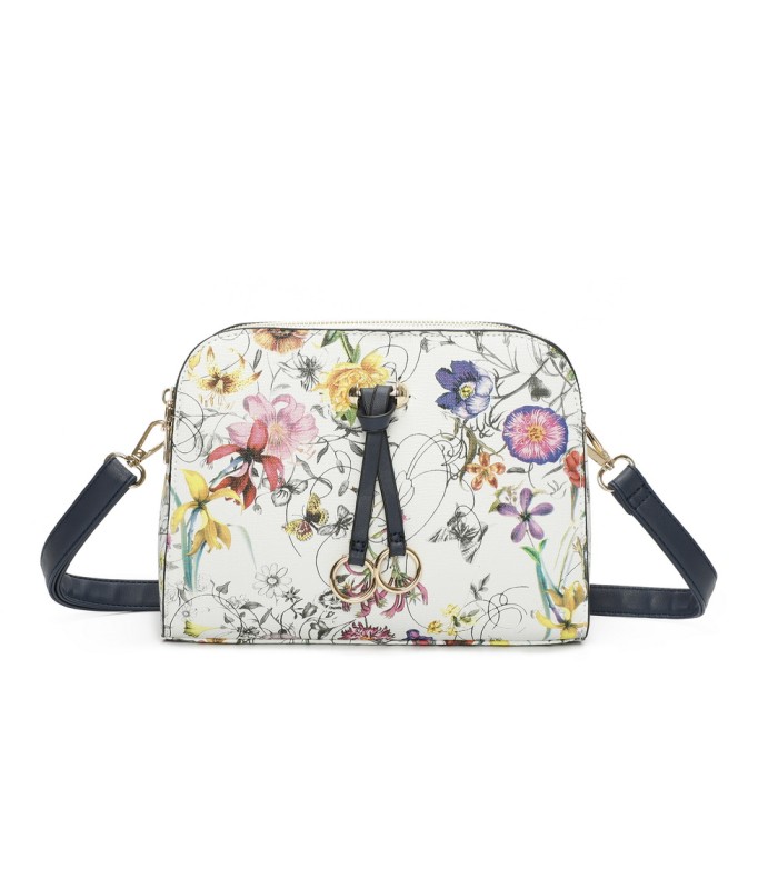 T11439 - Bolso bandolera con flores estampadas