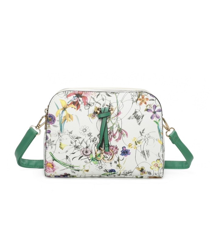 T11439 - Bolso bandolera con flores estampadas