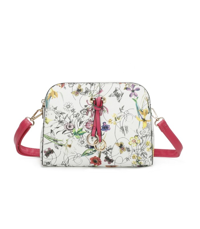 T11439 - Bolso bandolera con flores estampadas