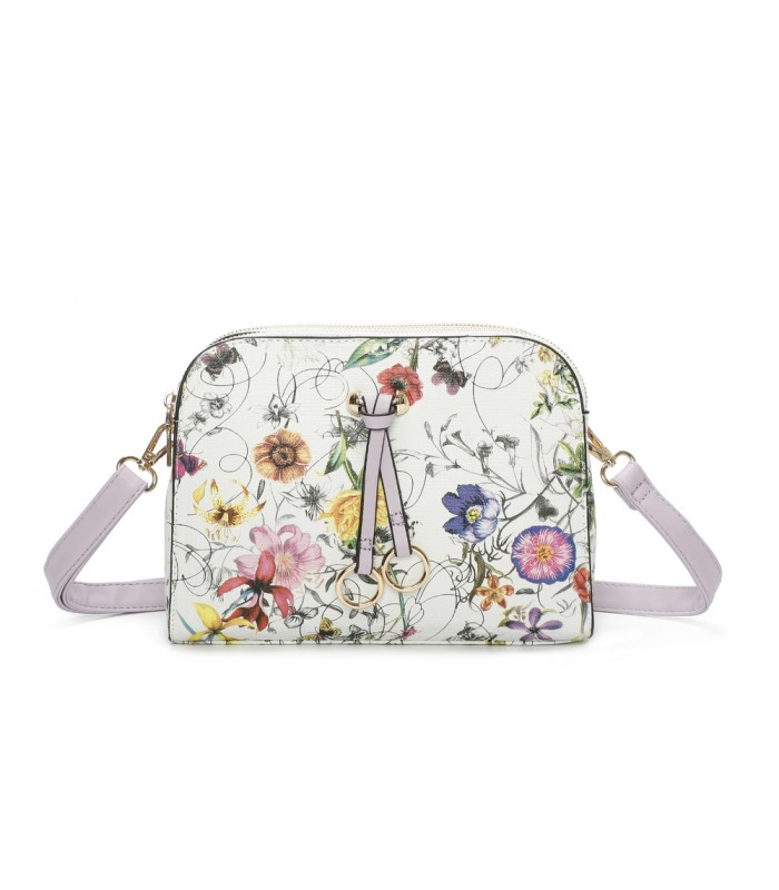 T11439 - Bolso bandolera con flores estampadas