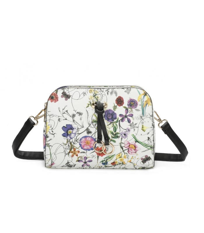 T11439 - Bolso bandolera con flores estampadas