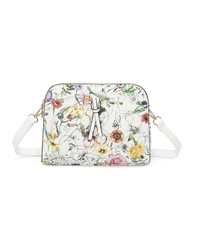 T11439 - Bolso bandolera con flores estampadas