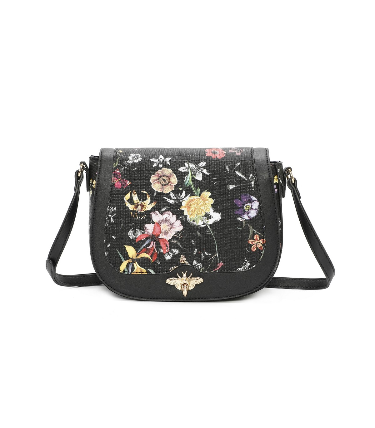 T11437 - Bolso bandolera con estilo floral y bandolera a juego
