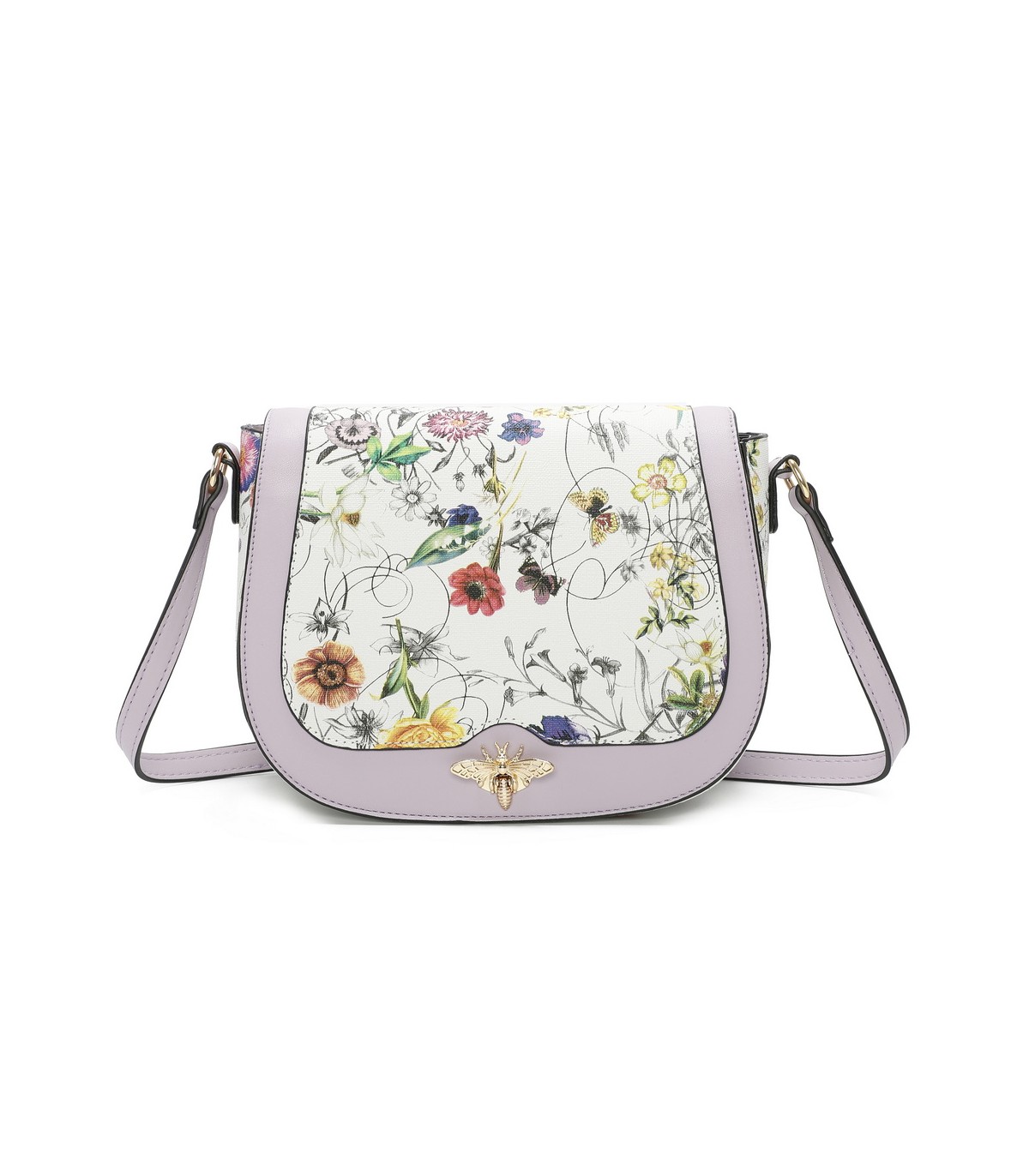 T11437 - Bolso bandolera con estilo floral y bandolera a juego