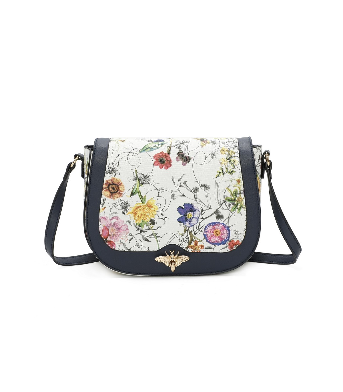 T11437 - Bolso bandolera con estilo floral y bandolera a juego