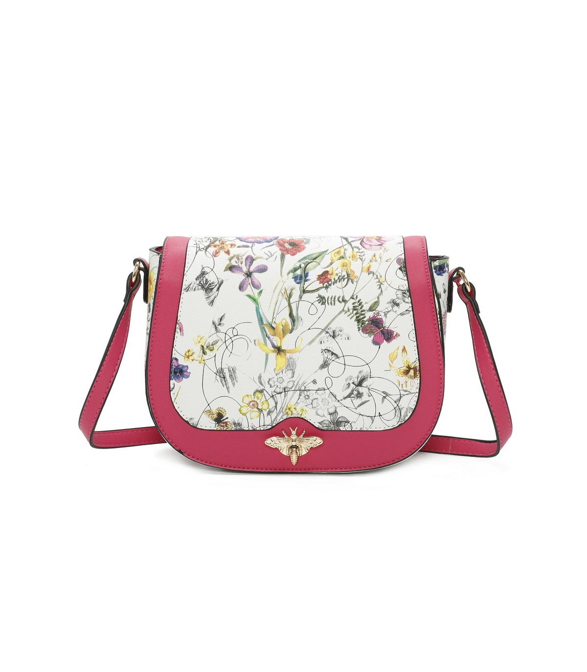 T11437 - Bolso bandolera con estilo floral y bandolera a juego
