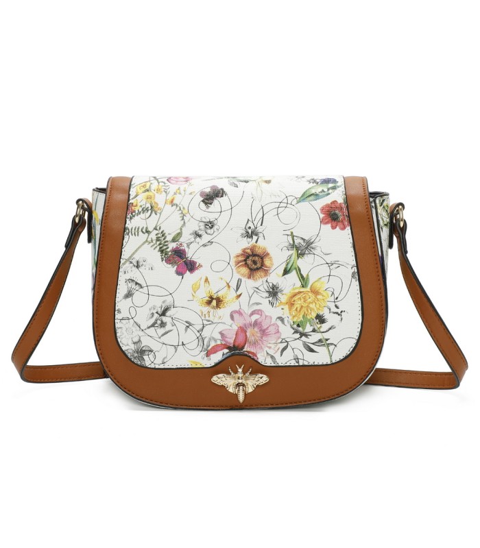 T11437 - Bolso bandolera con estilo floral y bandolera a juego