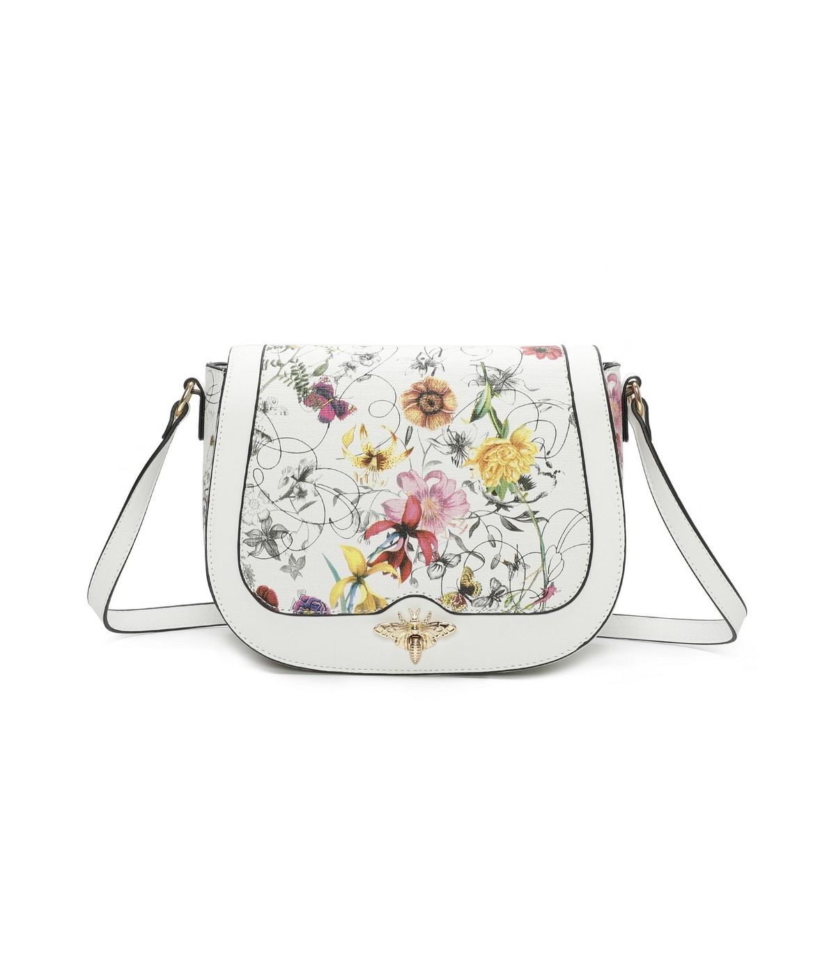 T11437 - Bolso bandolera con estilo floral y bandolera a juego