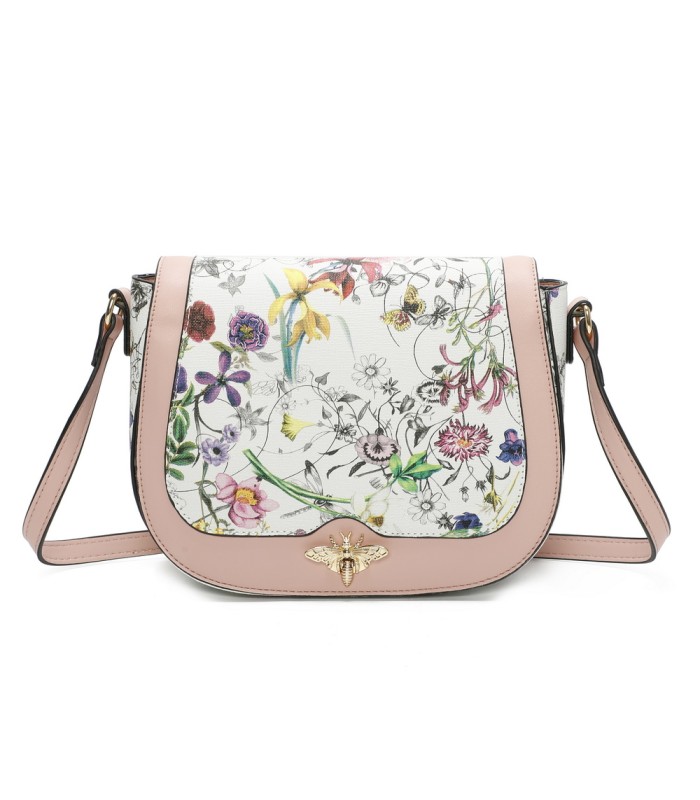 T11437 - Bolso bandolera con estilo floral y bandolera a juego