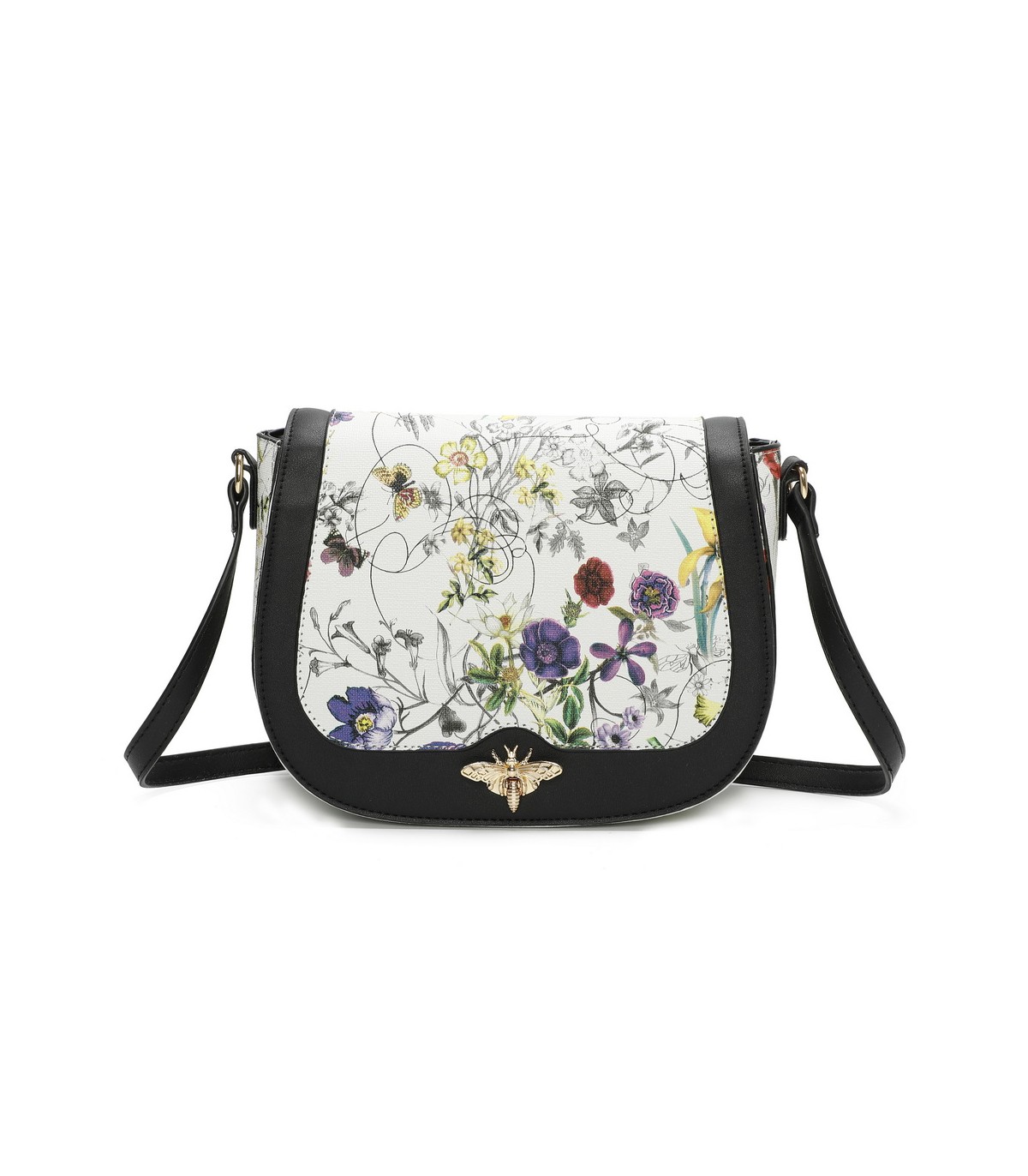 T11437 - Bolso bandolera con estilo floral y bandolera a juego