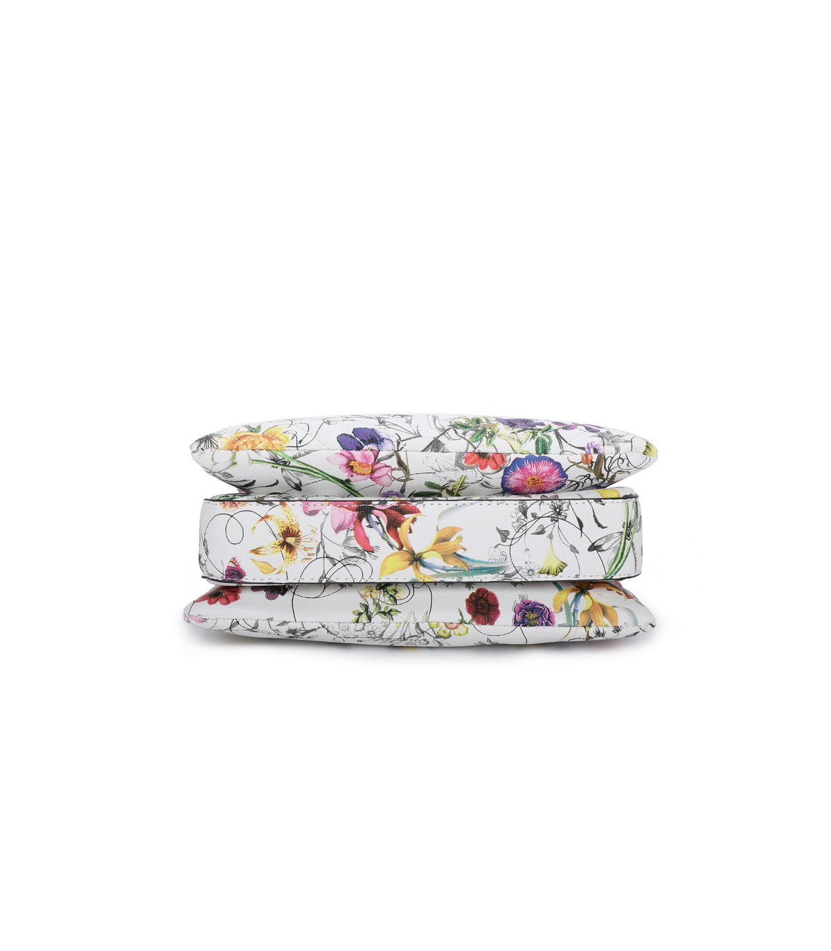 T11434 - Bolso con flores y cadena dorada y bandolera ajustable